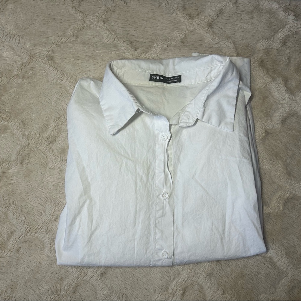 SHEIN white collared shirt